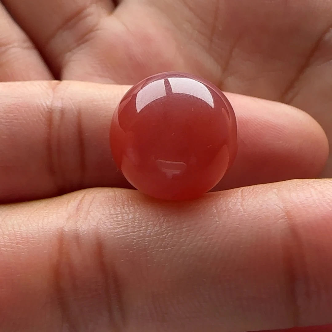 南红玛瑙未镶嵌圆珠14.4白纹