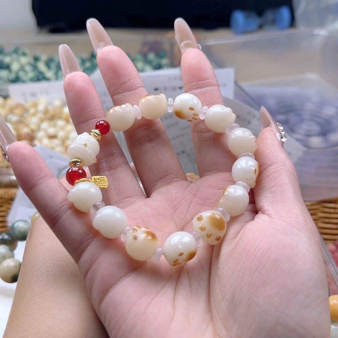 白玉菩提吊坠z12-13mm45颗。炭烧小猫爪福利不售后