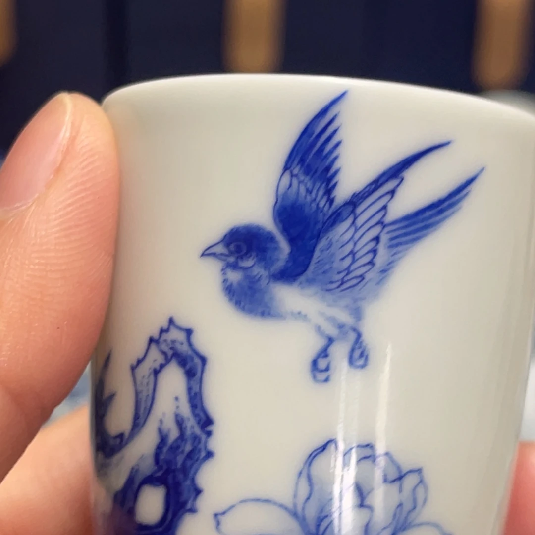 青花金玉满堂闻香主人杯