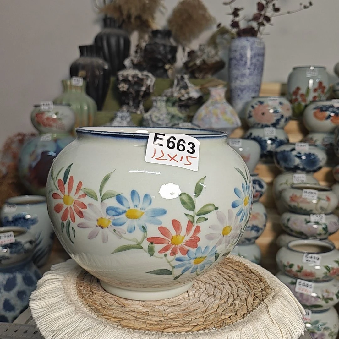 有孔 景德镇高温纯手绘E663