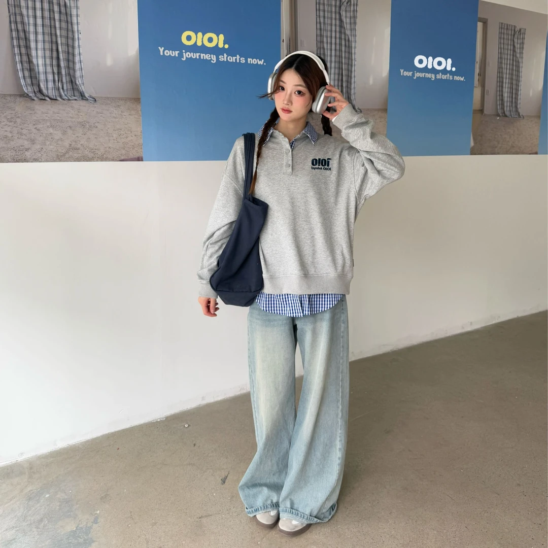 byo!oi OIOI2025早春新款韩系休闲阔腿裤女宽松百搭显瘦欧若风