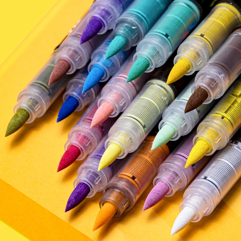 直液式丙烯马克笔黑白色软头美术动漫小学生手绘画不透纸