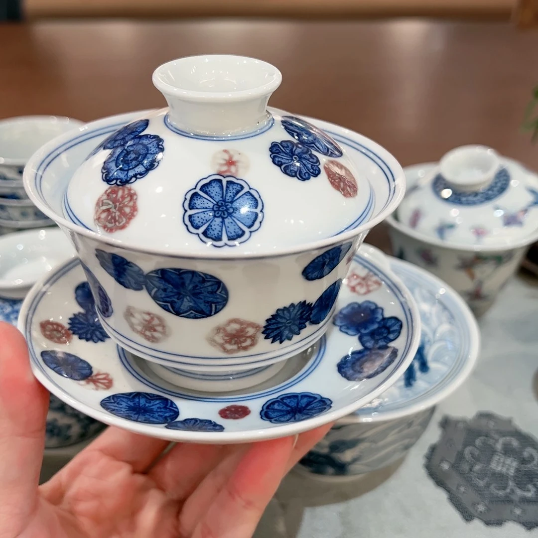 微瑕三才盖碗盖碗