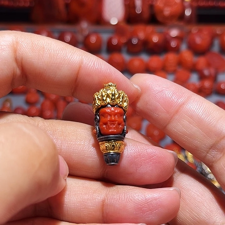 南红玛瑙银S925镶嵌配饰精工三通11.3mm