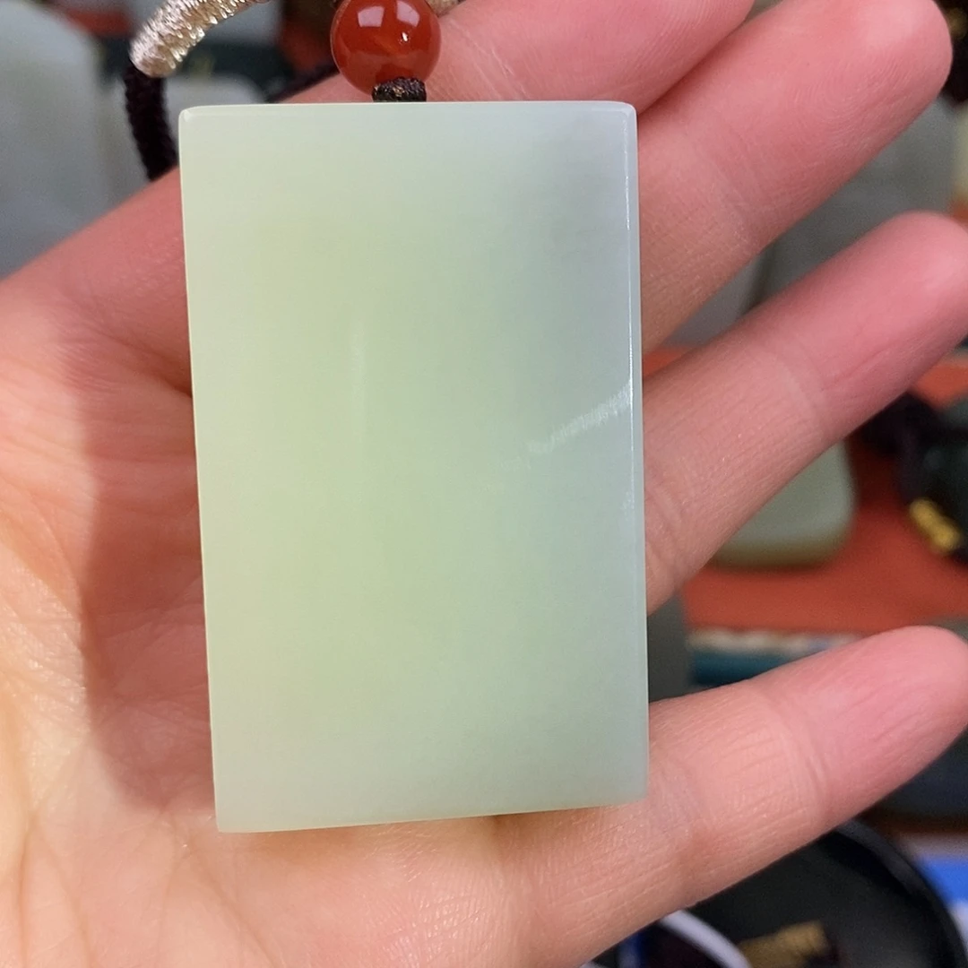 和田玉未镶嵌挂件黄口无事牌