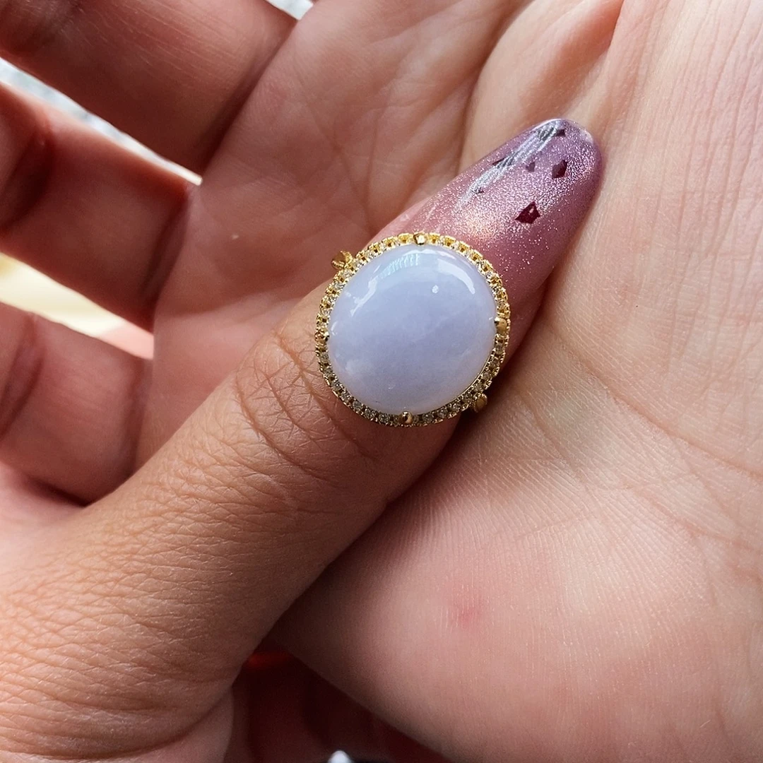 韩***儿翡翠未镶嵌戒指缅甸