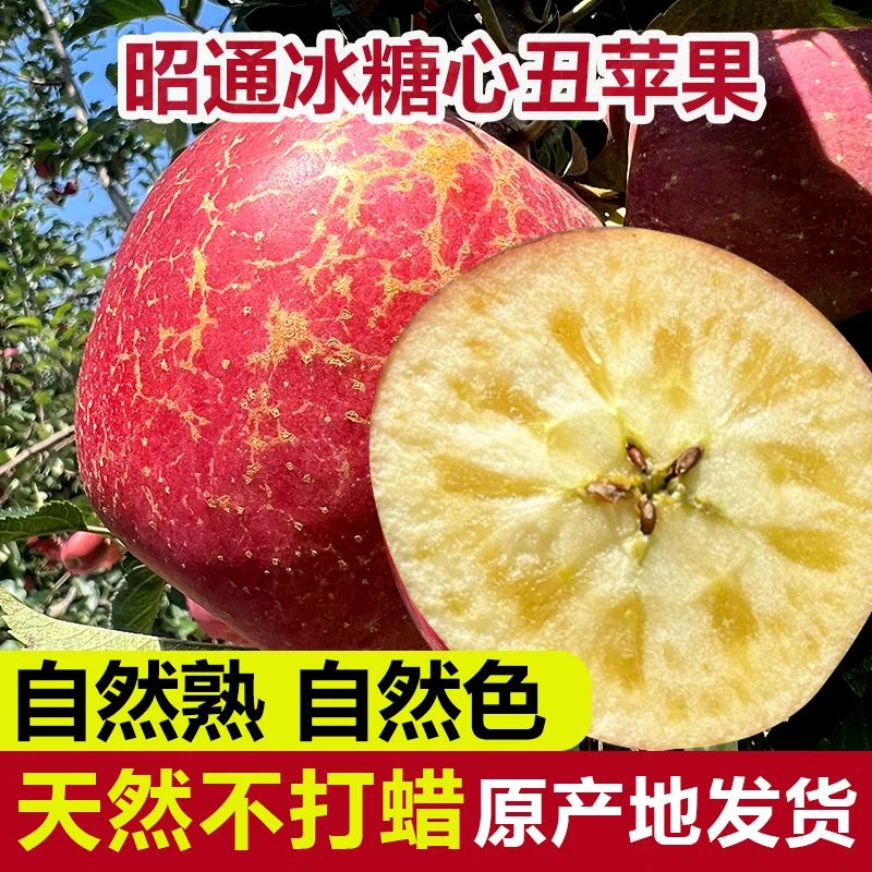 云南昭通冰糖心丑苹果高山种植脆甜多汁当季新鲜水果整箱包邮