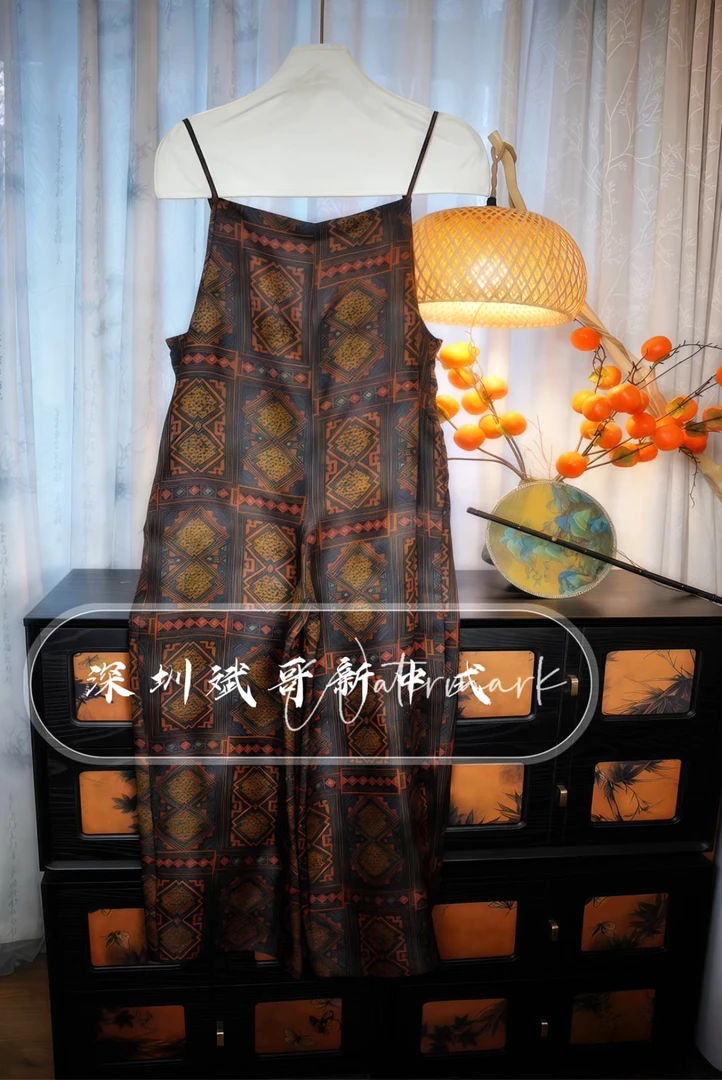 斌.哥【璃图】显瘦100连体裤复古100%香云纱100%明星同款新国风女装