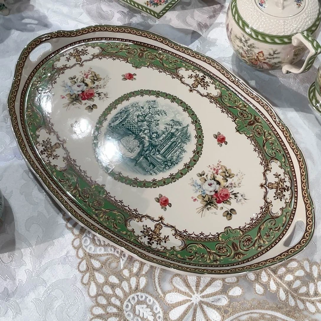 陶瓷中古黑瓷雅顿托盘