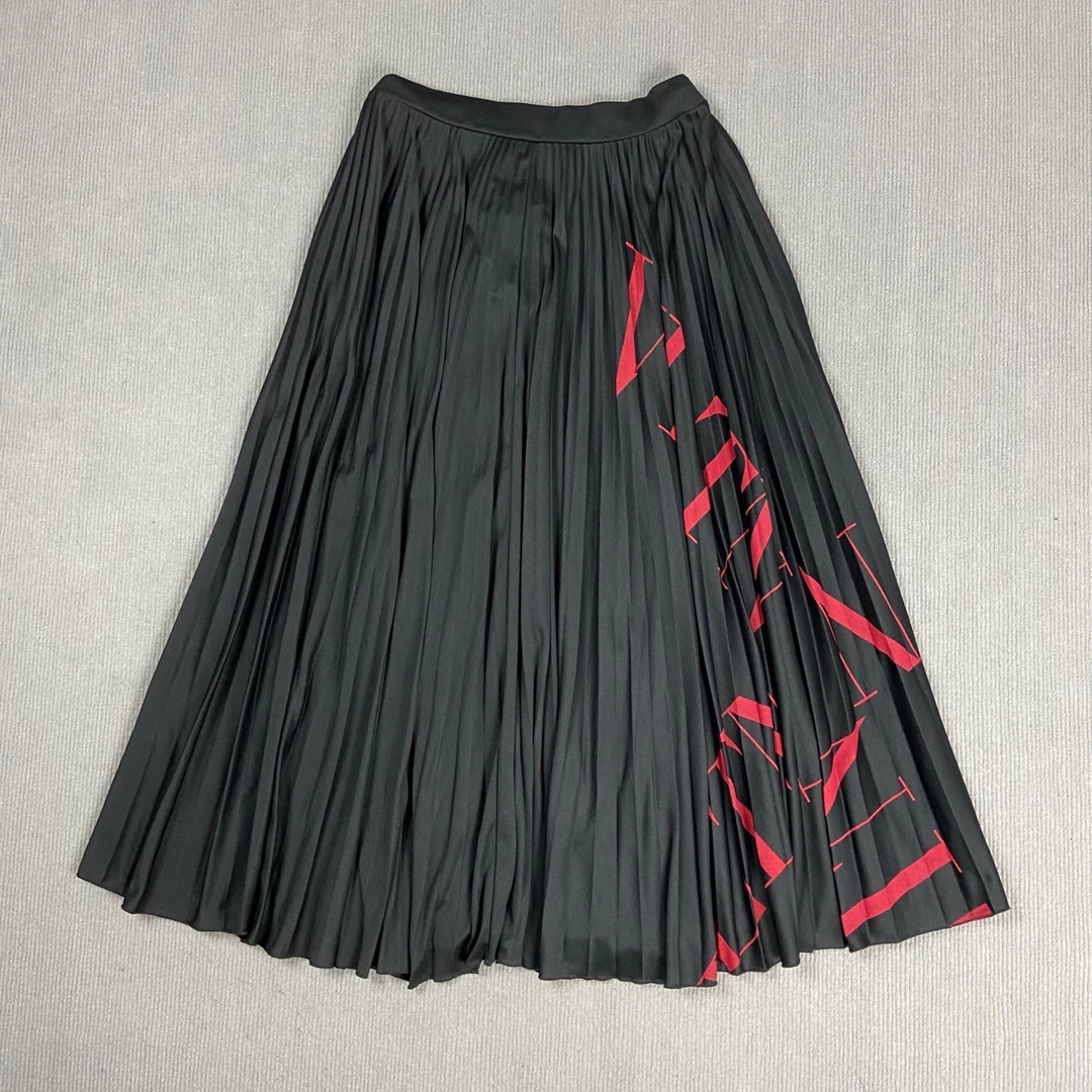 99新 Valentino/华伦天奴 2503150/S码/logo字母印花中长款A字裙