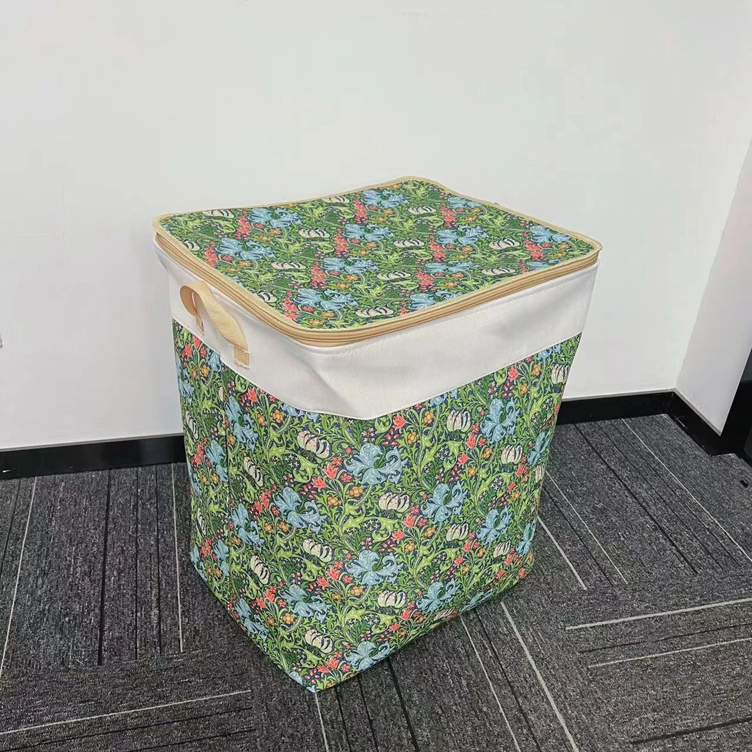 双拉链带钢圈防水三层加厚帆布大容量衣服被子收纳袋可折叠整理箱