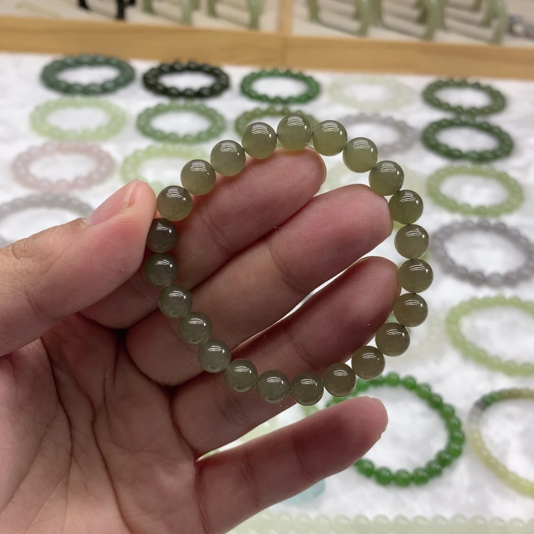 和田玉未镶嵌手串（冰藕灰7.7）