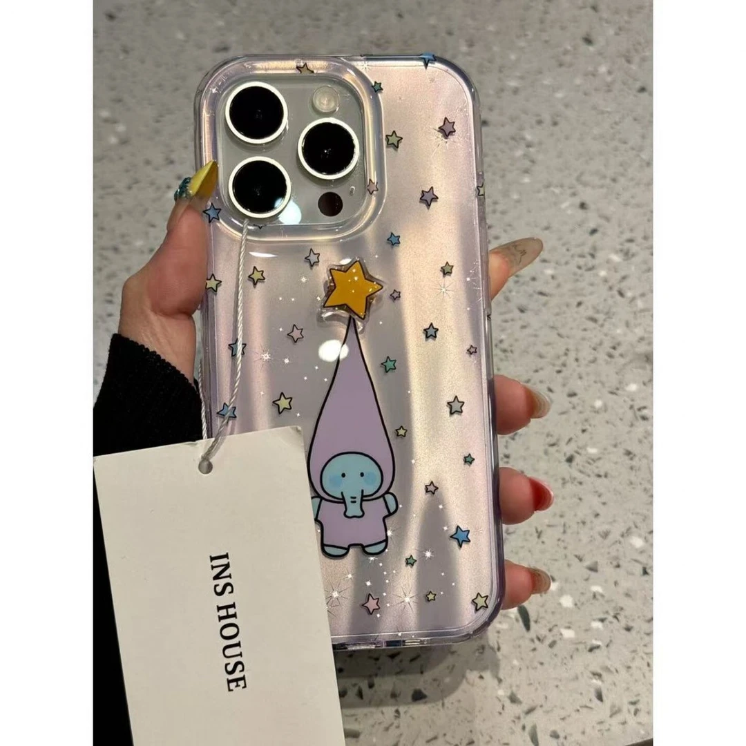 飞虎胜星河高帽大象适用iPhone16pro手机壳苹果15流星纹14卡通13