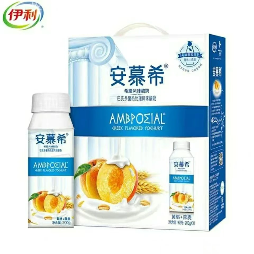 伊利5月安慕希黄桃燕麦酸奶200g*10瓶常温希腊风味酸奶