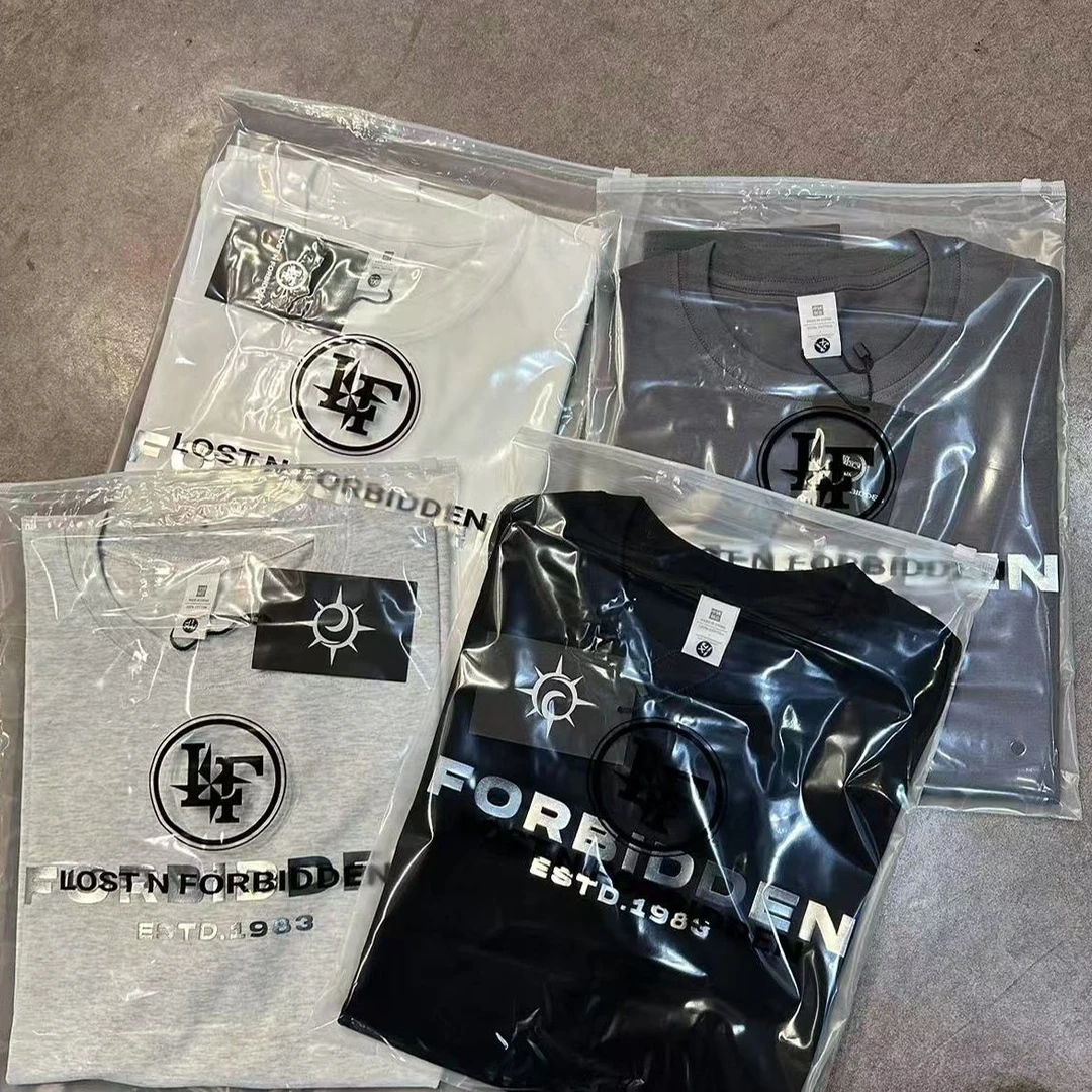 LNF 高周波立体字母印花宽松落肩T恤-男女同款