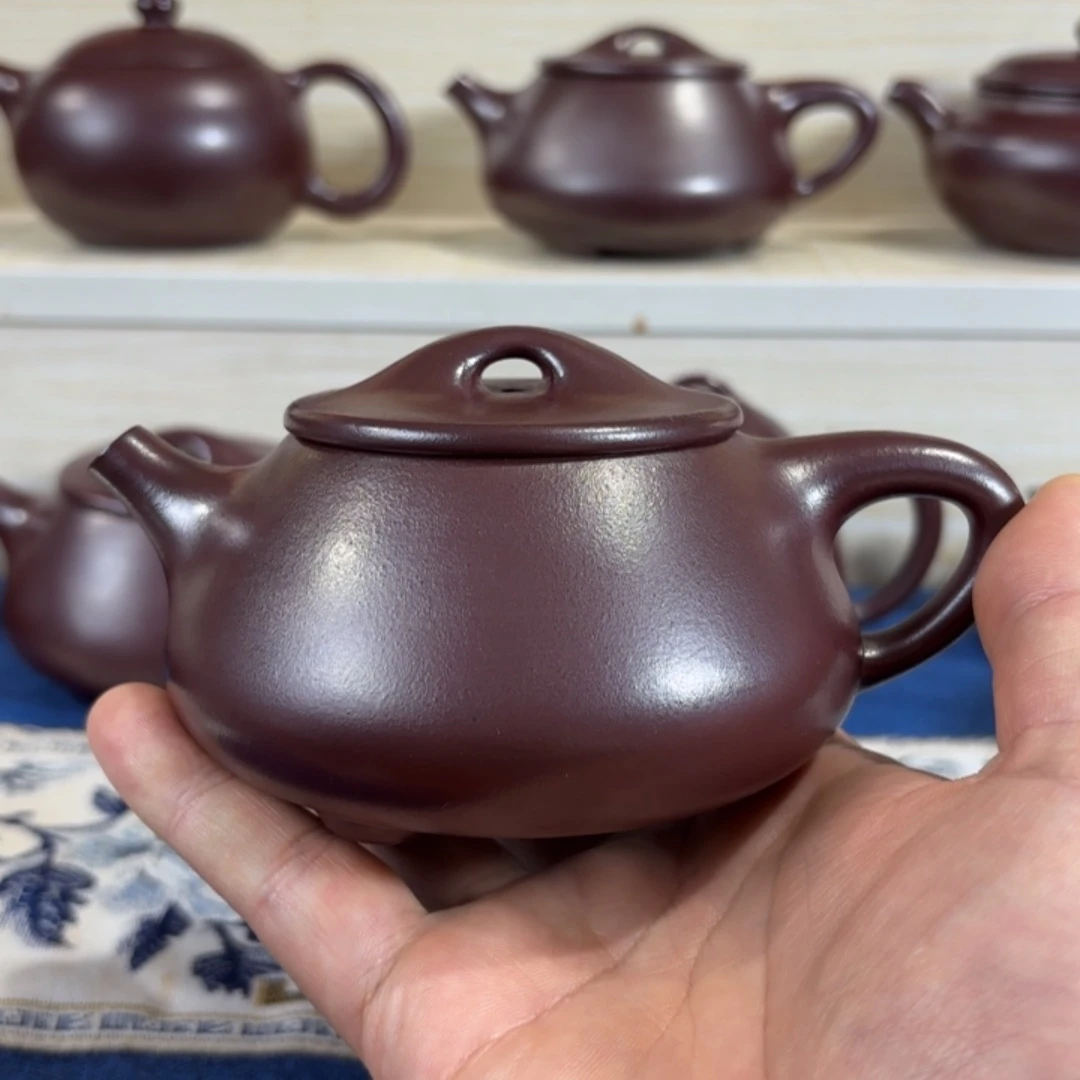 紫砂茶壶乞****意全手工高温龙血砂景州石瓢