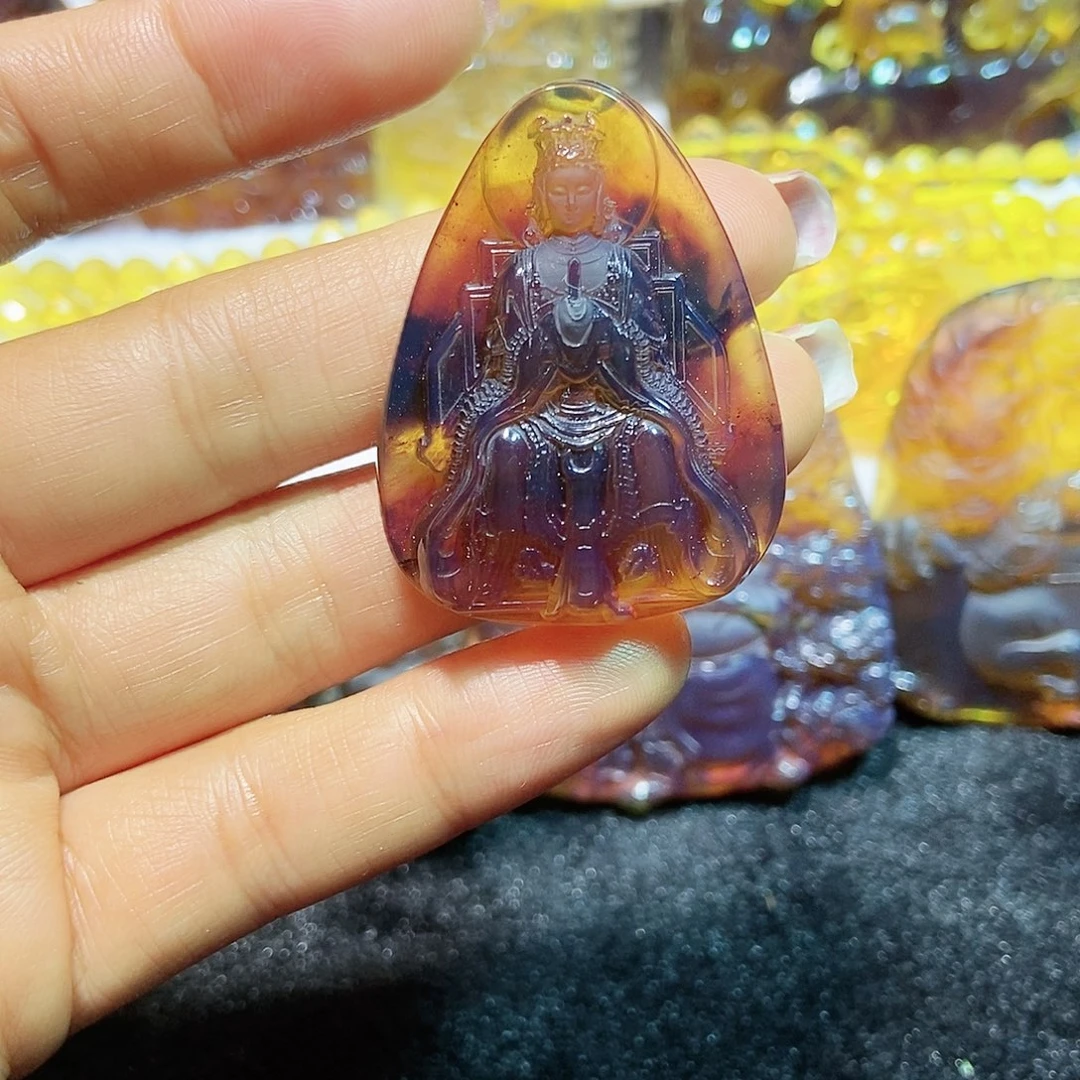琥珀颈饰未镶嵌泰山老母