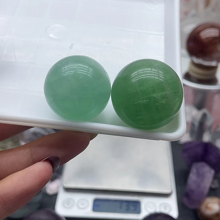 未镶嵌珠宝半成品水晶14绿莹石球2.5 2.6