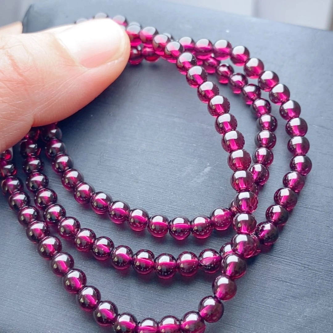 大***块石榴石手链未镶嵌4.6紫色10a大漏