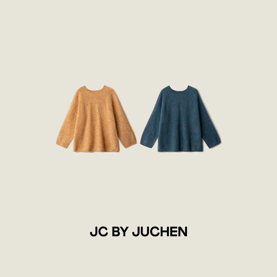 梦幻雪绒衫羊毛拉毛绒绒暖意花纱廓形套头针织毛衣 FW110001-220