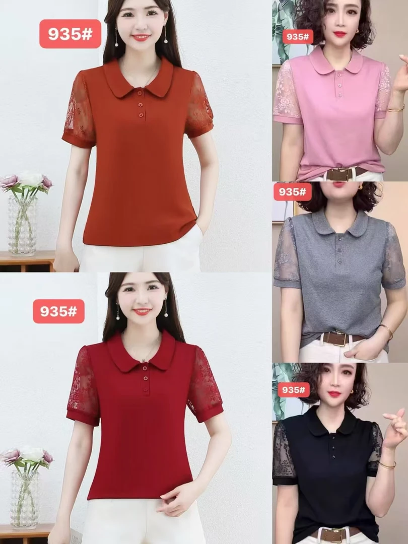 2025夏季新款短袖翻领时尚洋气大方减龄气质甜美舒适透气凉爽上衣