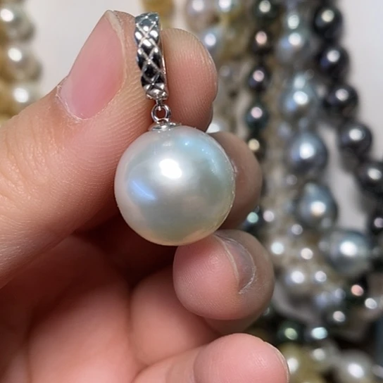 海水珍珠颈饰银S925镶嵌15.8