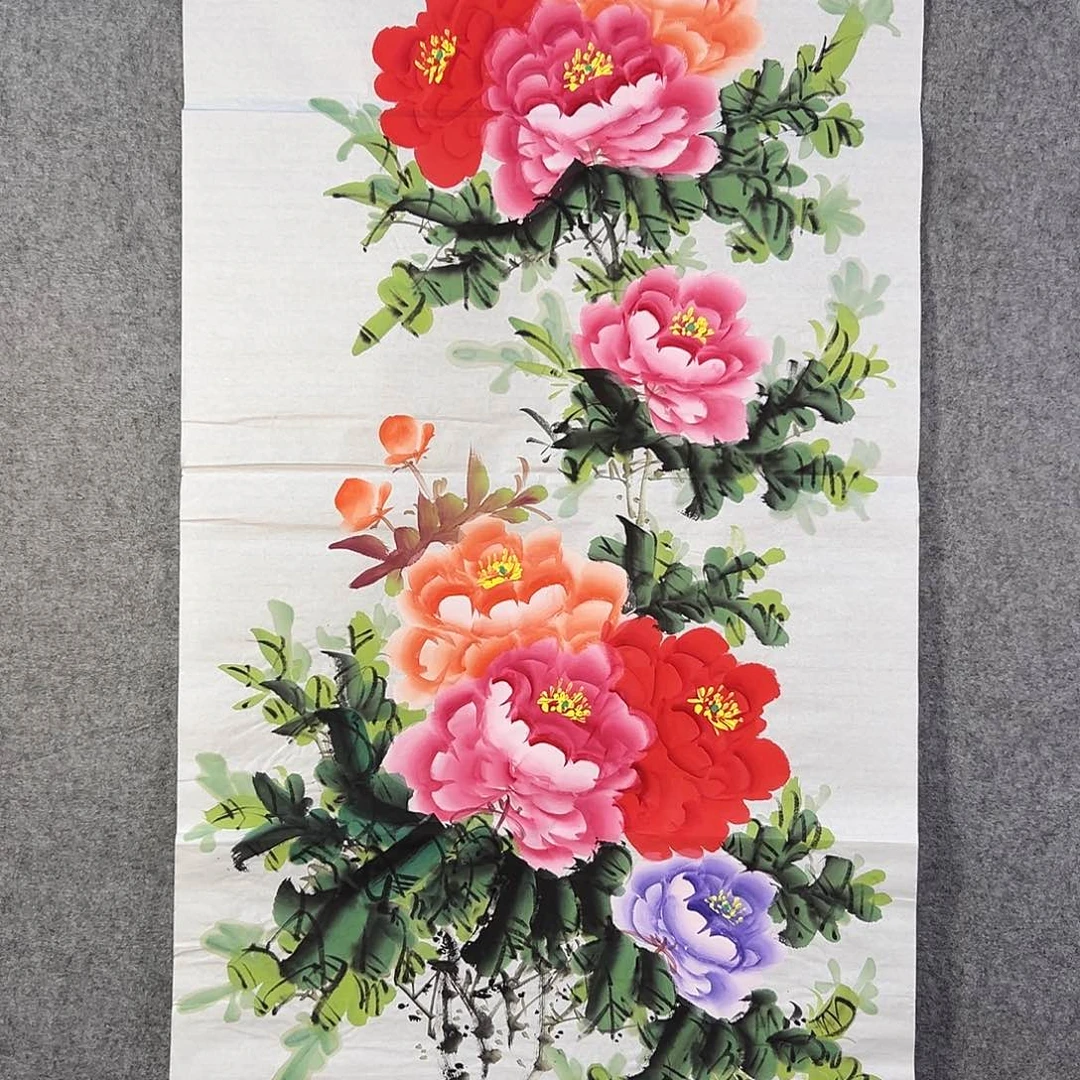 国画100 牡丹等植物生长于这里生长