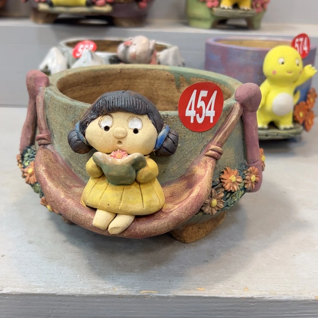 陶瓷小***呐454 号陶然花盆新年福利