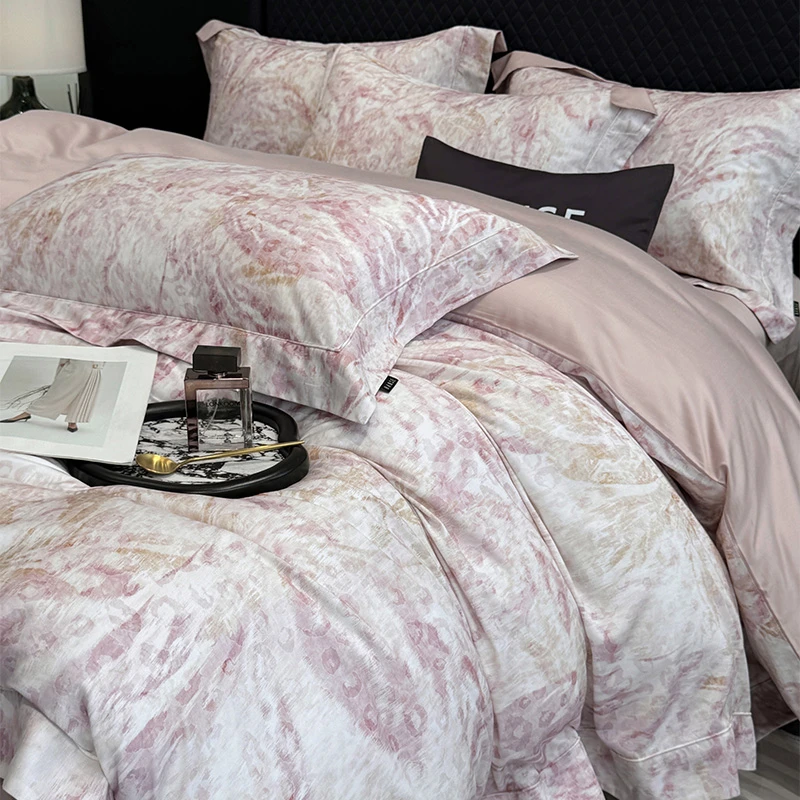 林小花【布兰奇四件套】-2026新款印花轻奢全棉磨毛被罩四件套高档
