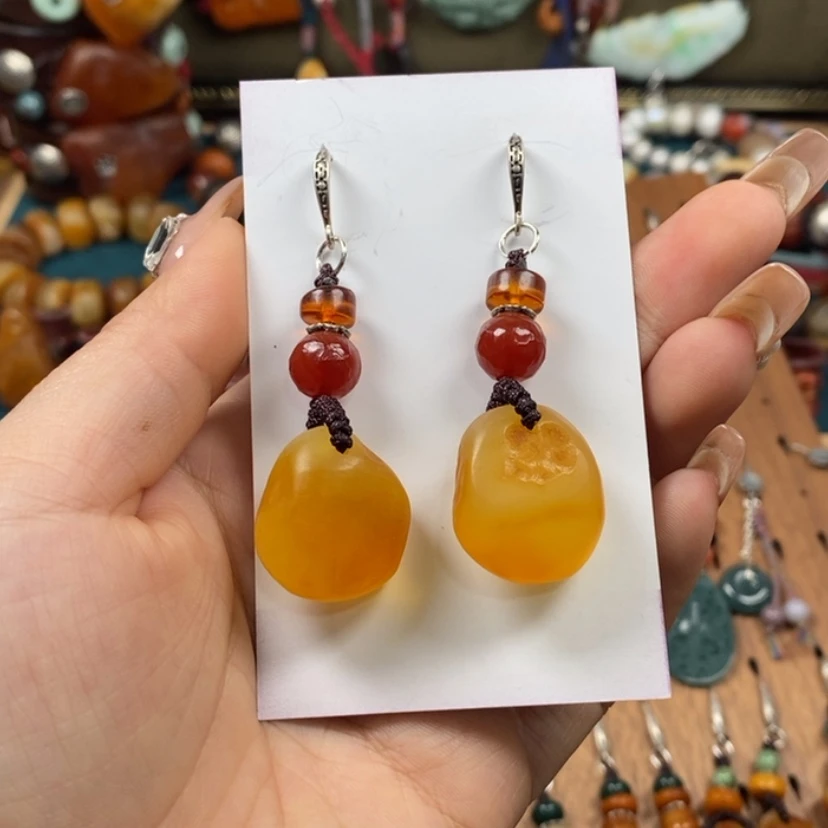 【闪购商品】蜜蜡耳饰未镶嵌耳环