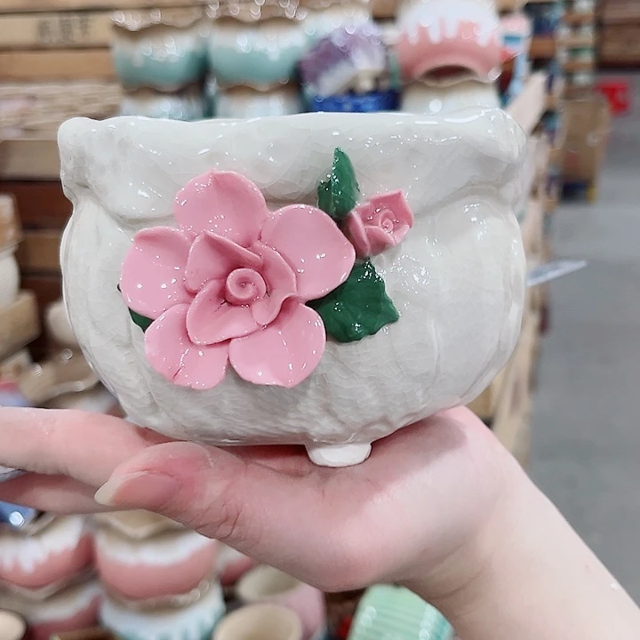 有孔.凑单10元陶瓷花盆发货！