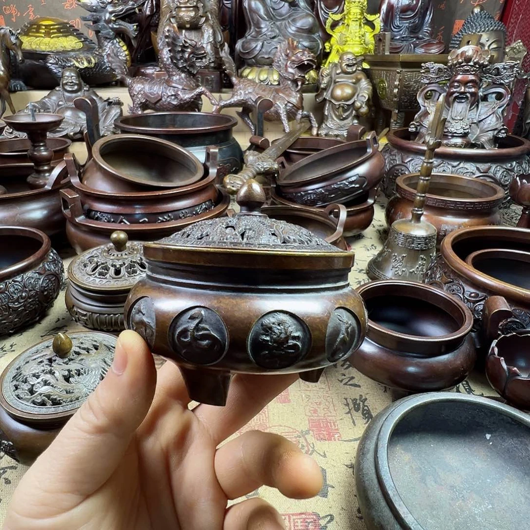 铜香炉聚宝盆家用摆件