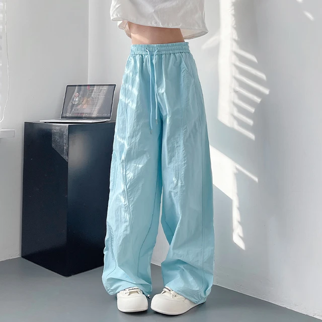 阔腿裤女夏季多巴胺大码胖mm宽松显瘦休闲裤200斤高腰垂感运动裤