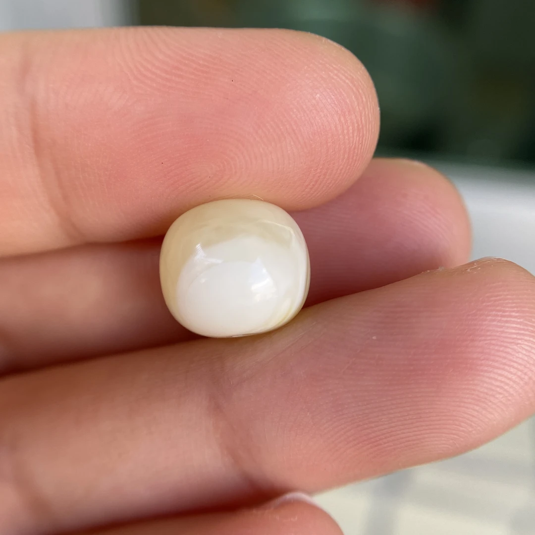 蜜蜡飘花老型配饰11.1×10.0mm，自带天然眼，仅细微几点植物点，