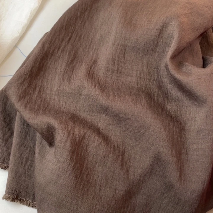 天丝（莱赛尔纤维）深咖棉麻3米