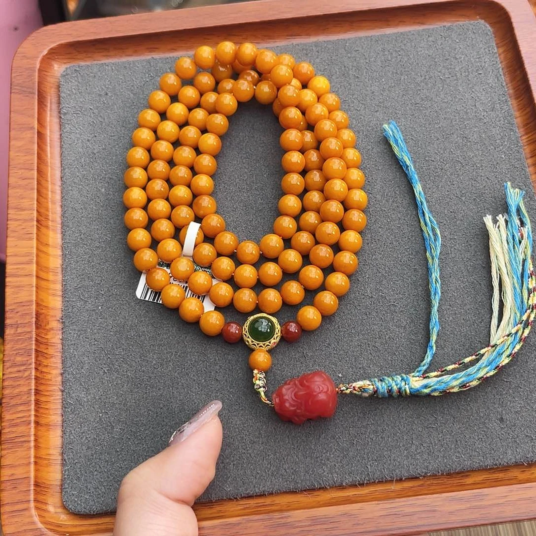 琥珀手链未镶嵌7m108老蜡