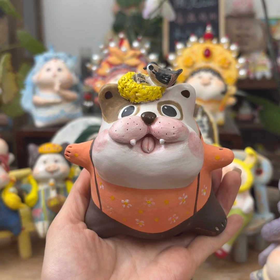 摆件手捏陶艺摆件