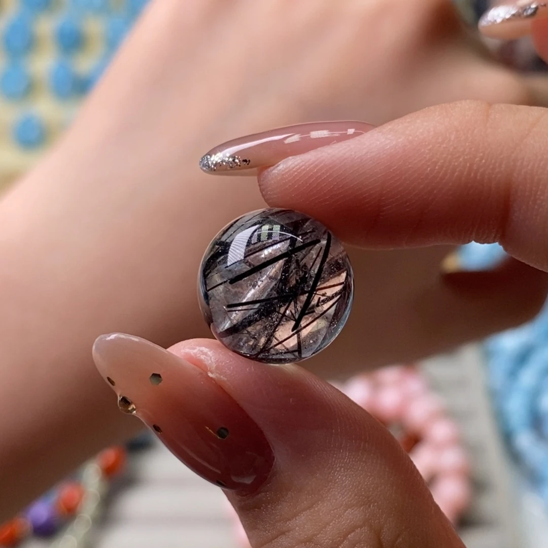 水晶未镶嵌颈饰黑发晶14.9mm 漏价不退换