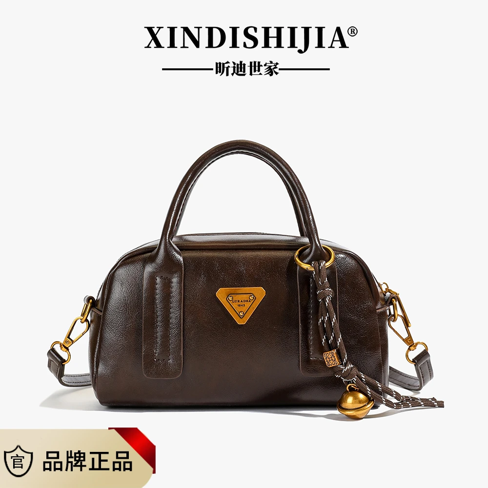 复古保龄球包2024爆款百搭洋气手提斜挎包高级感时尚简约小包包