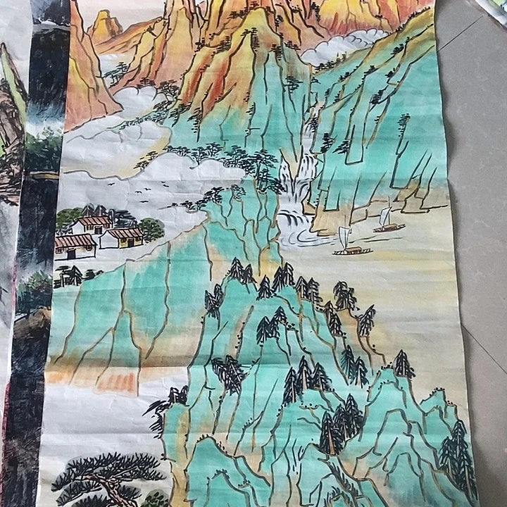 我***你国画四尺手绘山水