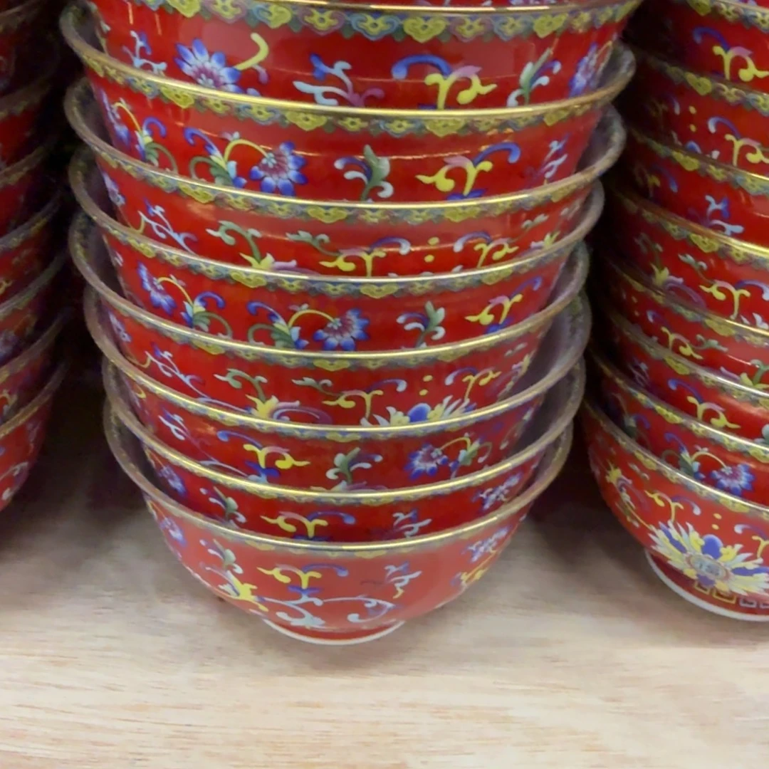 孙***英摆件陶10个5英寸高脚碗