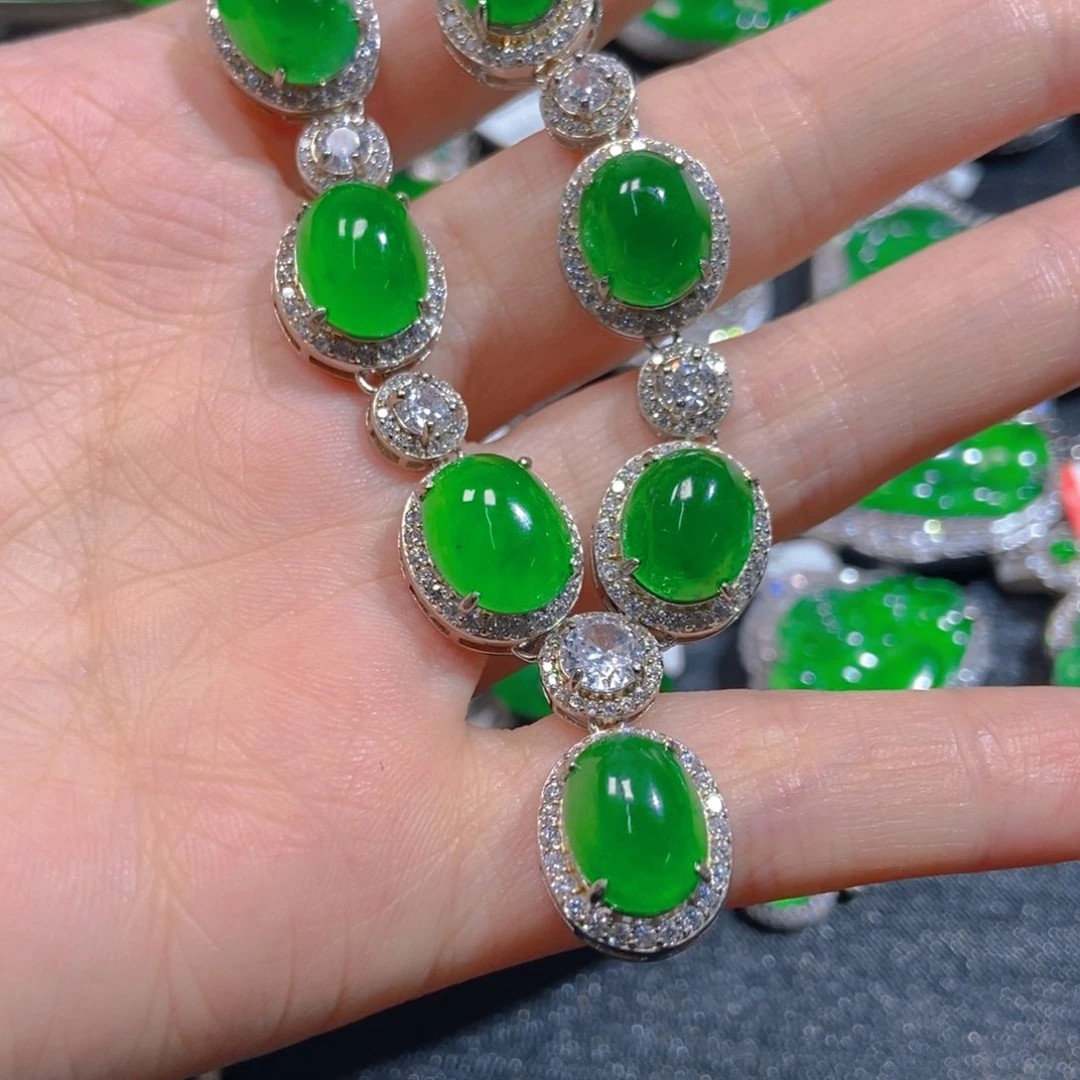 翡翠银S925镶嵌吊坠(不含链)