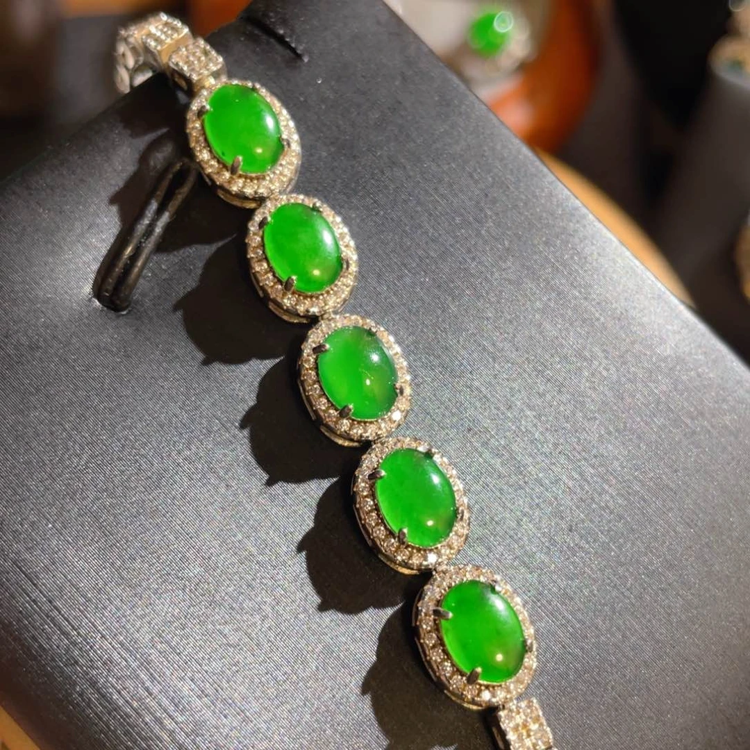 翡翠银S925镶嵌颈饰手链