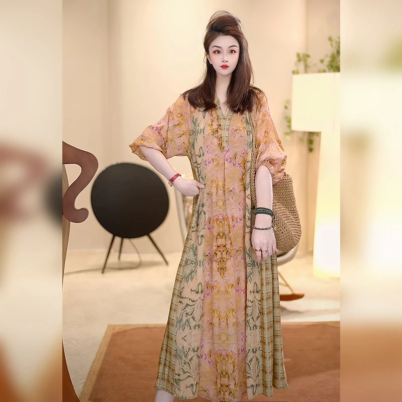 【Linda姐高端线】新款法式高奢气质显瘦印花连衣裙AA5LYH0150