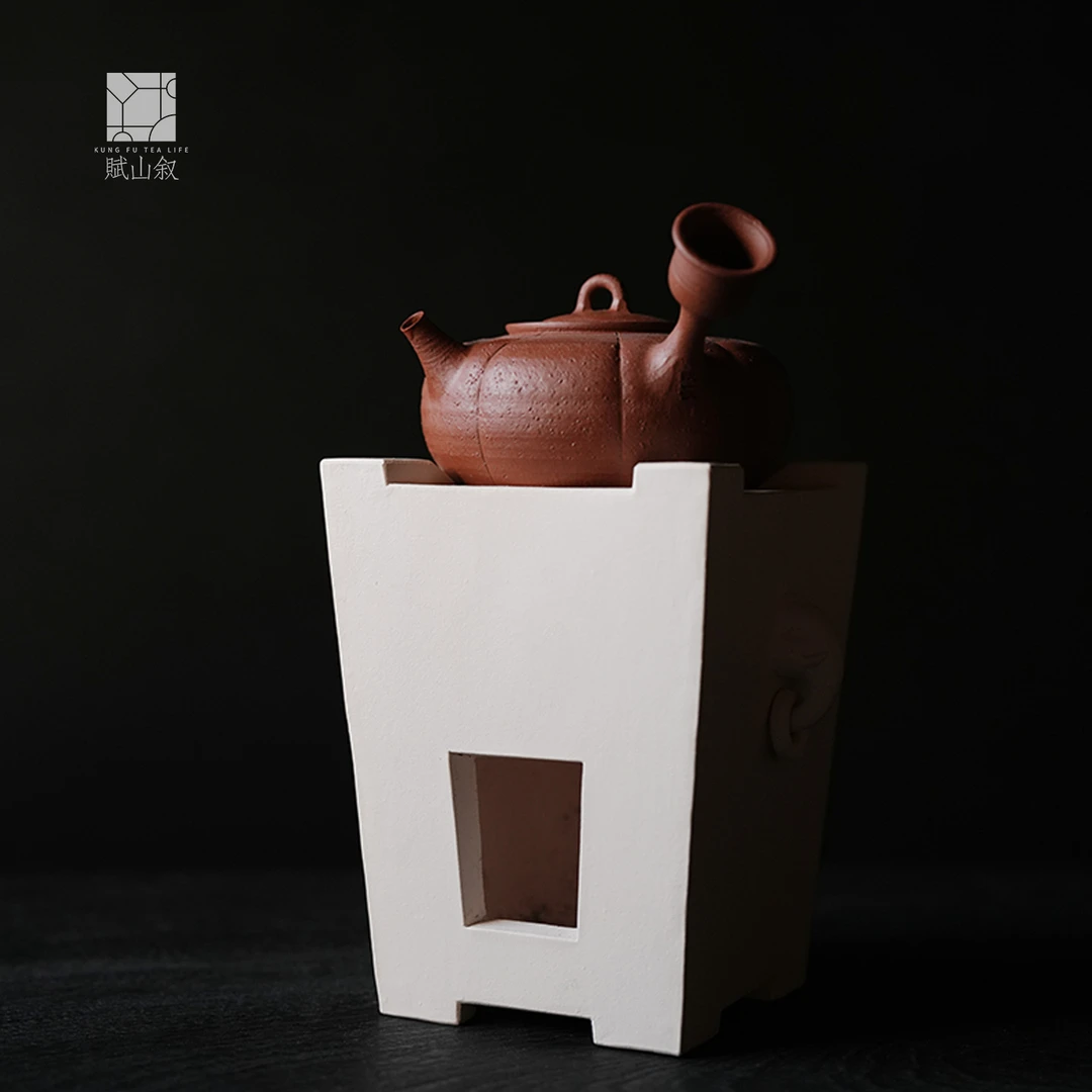 赋山叙丨四方双耳炭炉潮汕手作白泥炉围炉煮茶家用小碳炉户外