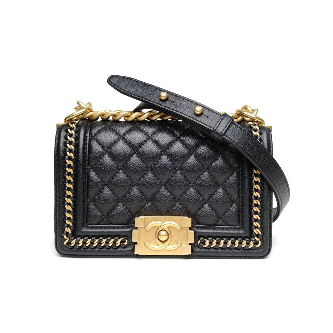 95新 Chanel/香奈儿 【念念】 Leboy 小号 20.5cm 黑色 芯片开