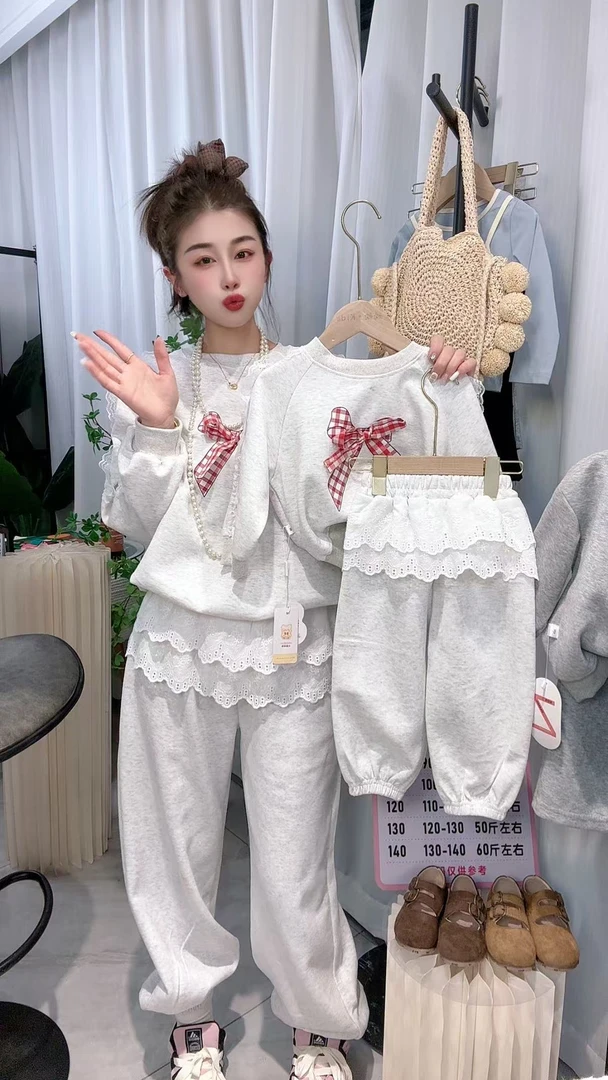 春款萌娃韩版儿童女童卫衣宝宝时尚卫衣裤子套装