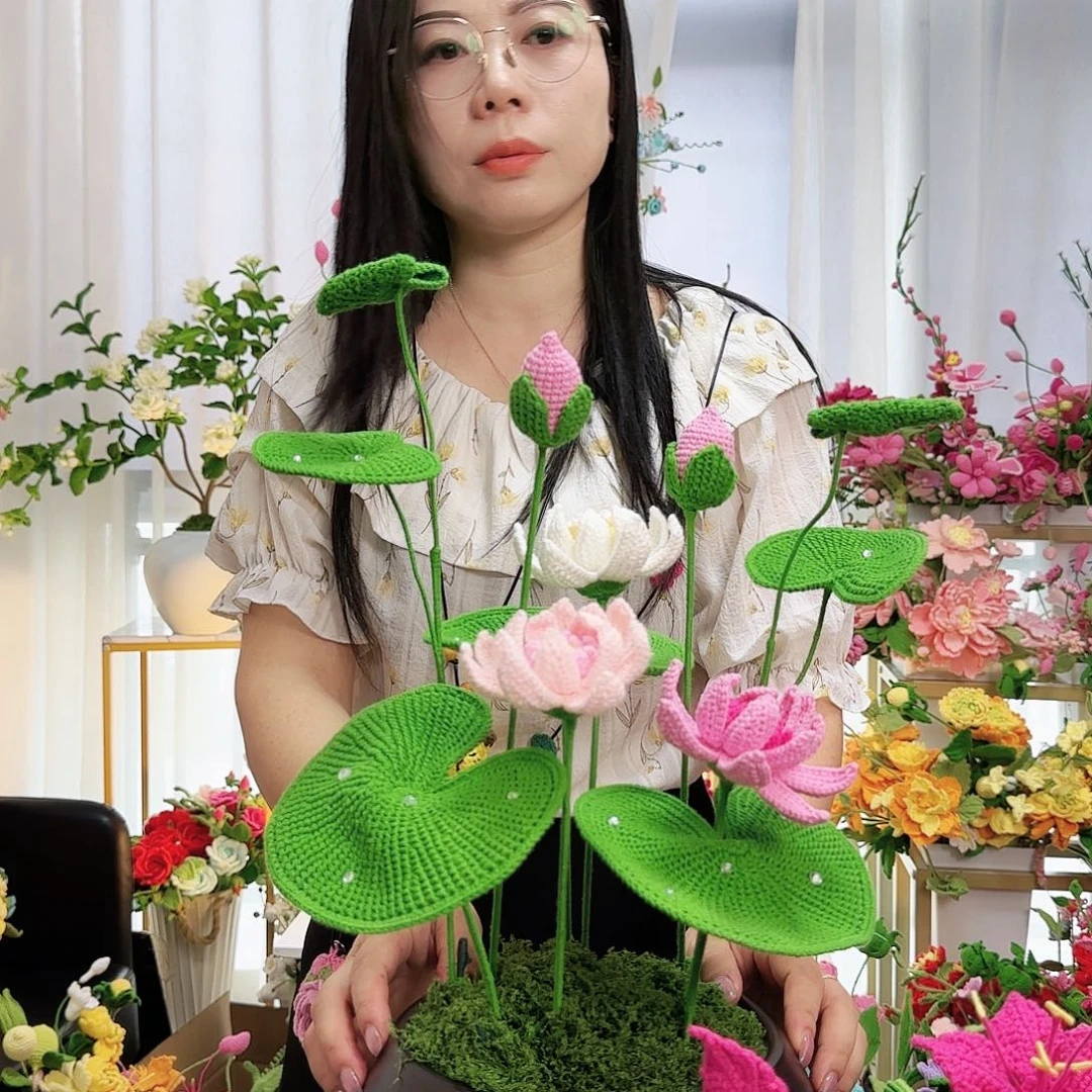 手工钩织设计碗莲