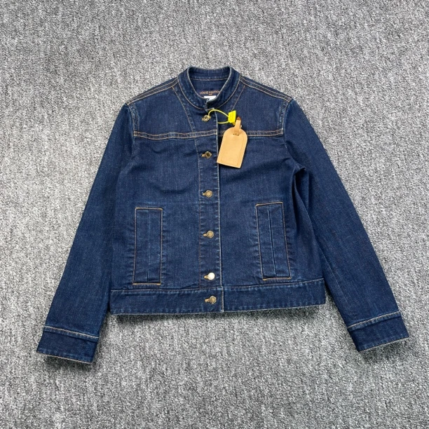5148/LOUIS VUITTON 蓝色logo行李牌单排扣牛仔外套/样品