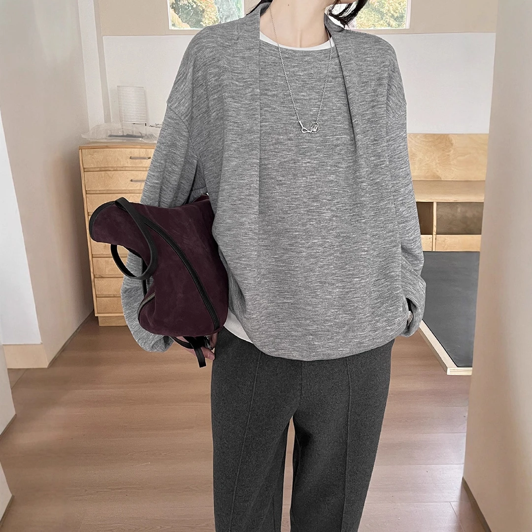 [GRACETINAHOO]十三行冬小众设计层次宽松廓形百搭卫衣女WYB662